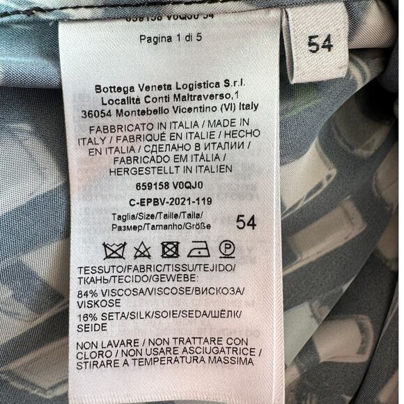 Bottega Veneta Black Car Print Long Sleeve Button Shirt Tunic 54 / L - Picture 10 of 14